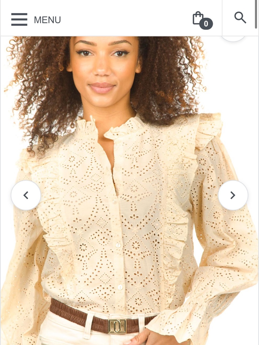 Sofie Schnoor Lace Long Sleeve Cotton Blouse Size